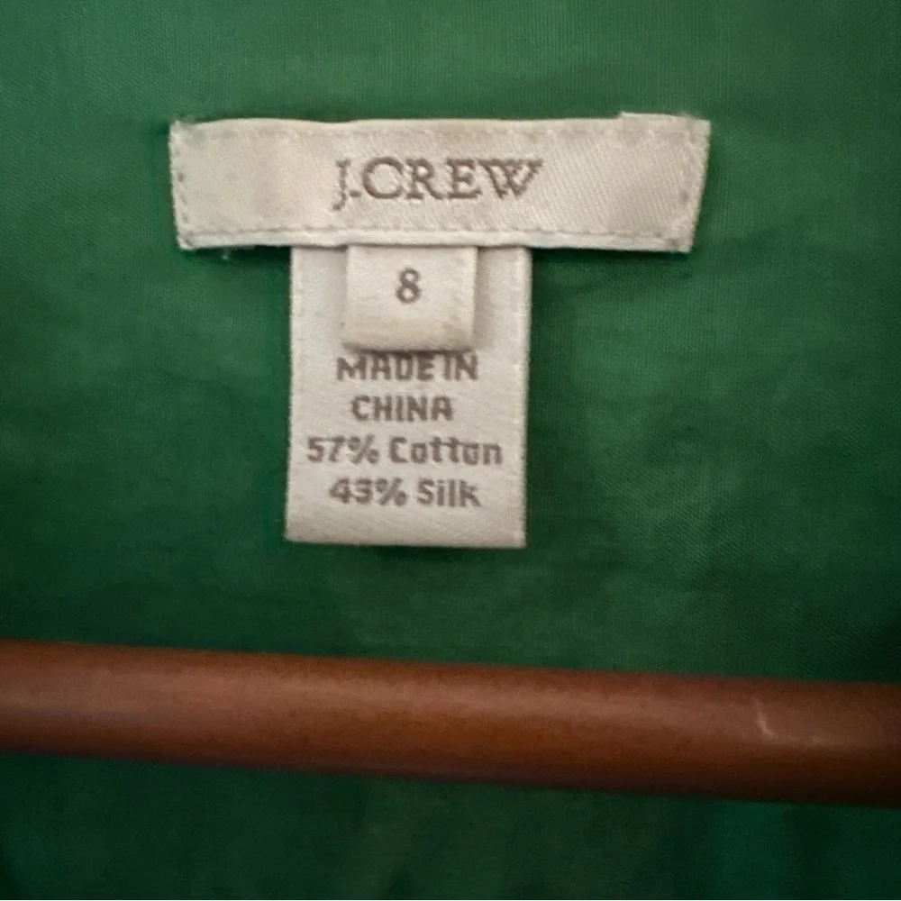 Green j. Crew silk cotton blend Shirt - Picture 3 of 6